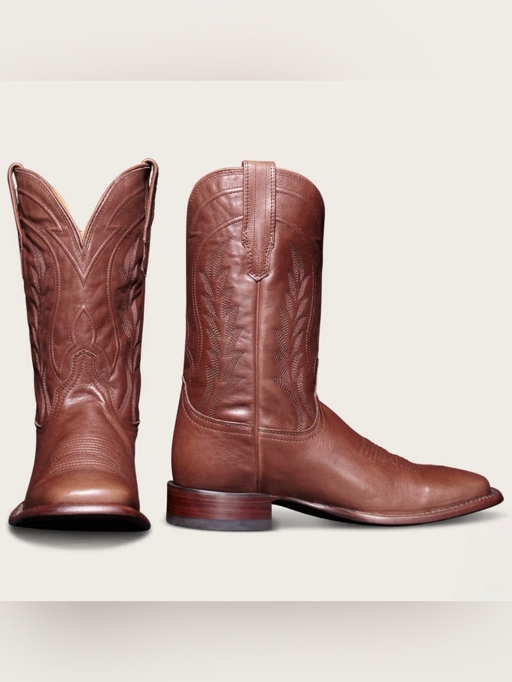 NWT Tecovas The Doc Hazelnut Square Toe Cowboy Boots Handmade 10.5